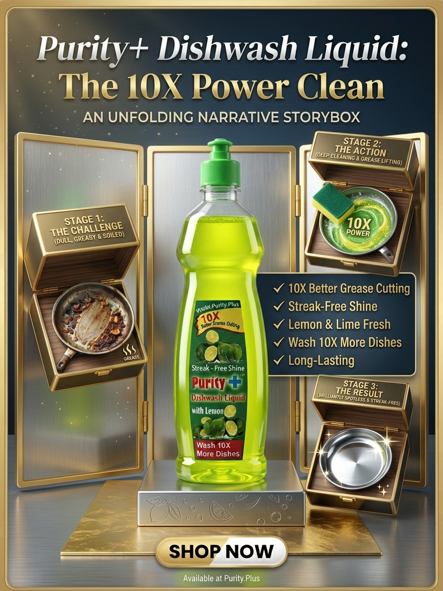 Purity Plus Liquid Dishwashing with Green Lemon Juice 400ml: 10x Better Grease-Cutting Power! - Image 4
