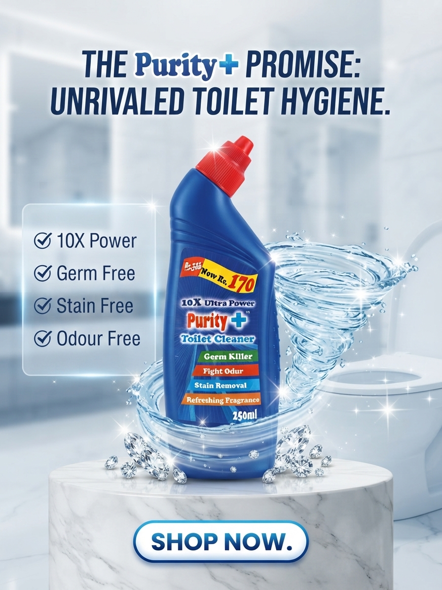 Purity Plus Toilet Cleaner 250ml: 10x the Cleaning Power for a Sparkling Clean!