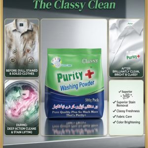 Purity Plus Washing Powder Classy 500g Pouch: Unleash the Ultimate Clean!