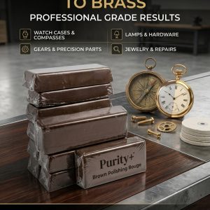 Purity+ Brown Buffing Compound | Fast-Cutting Tripoli Bar for Brass, Copper, Aluminum & Wood