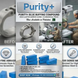 Purity+ Blue Buffing Compound | High-Luster Polishing Rouge for High-Density Stainless Steel & Hard Metals